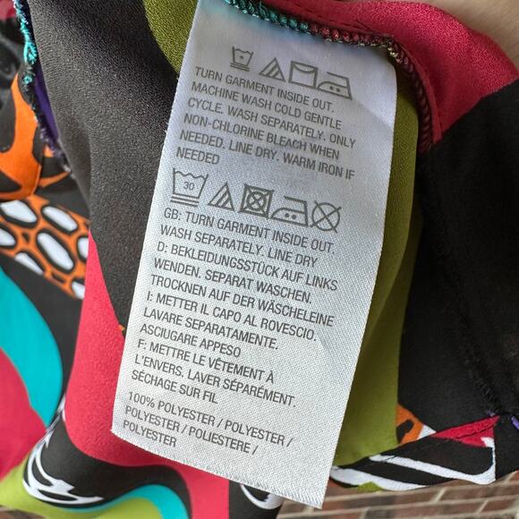 Lg VTG Bob Mackie Wearable Art Kimono Abstract Statement Duster Art to Wear 90s - Picture 4 of 5